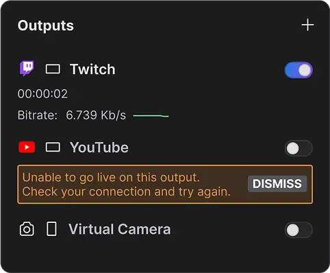 Outputs error