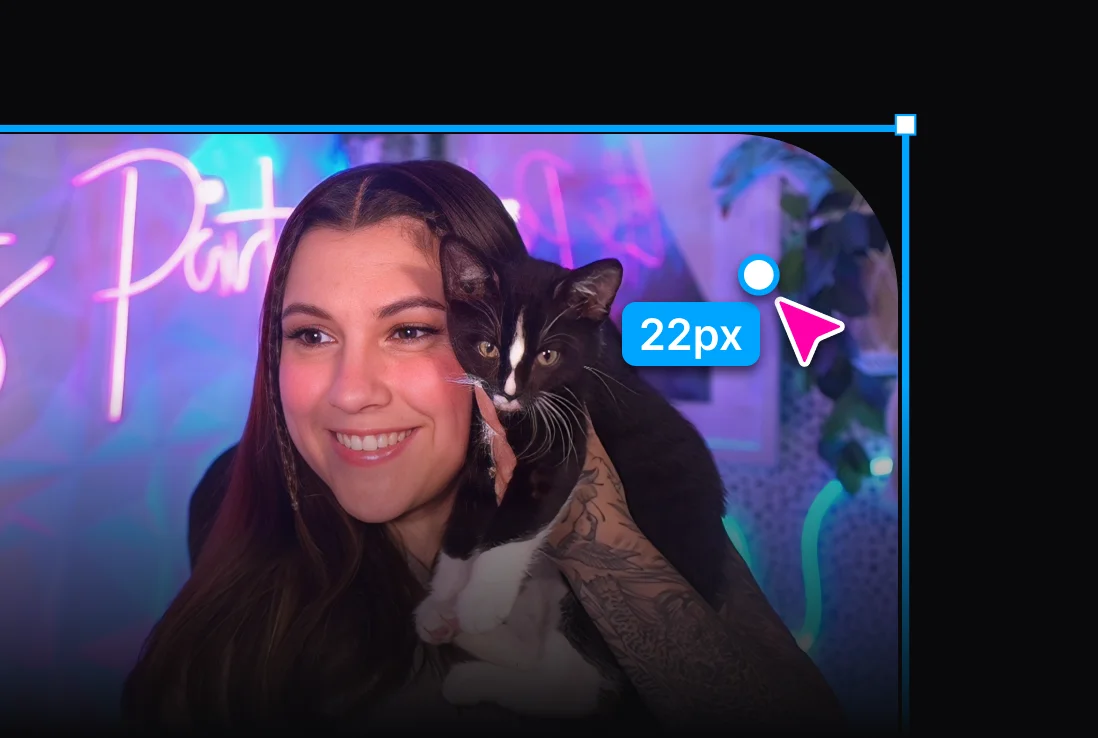 Crop, resize, and round corners in Meld Studio streaming software