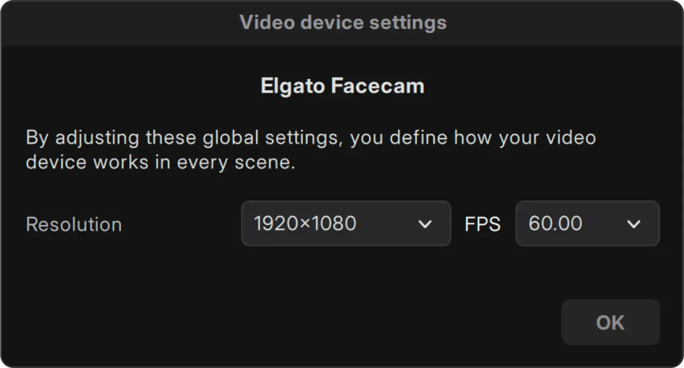 Video Device Settings Dialog