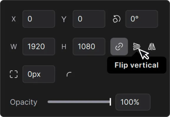 Flip layers using the Flip Vertical or Flip Horizontal icons