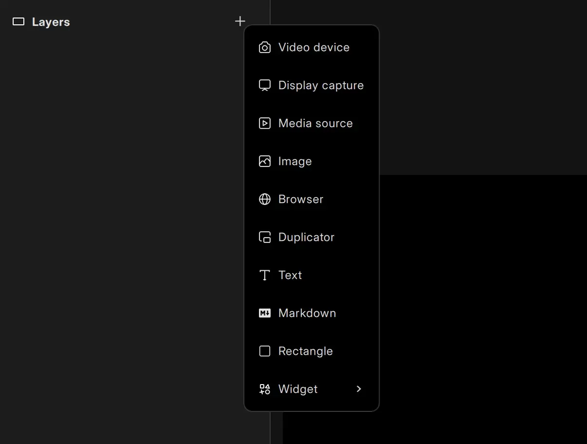 Layers context menu