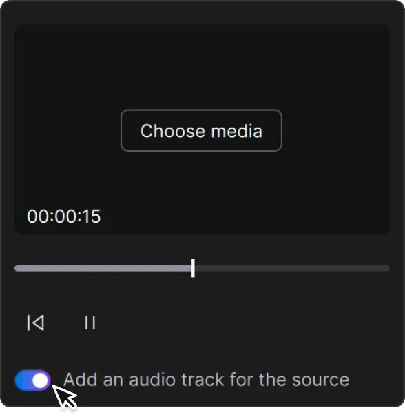 Adding an audio track for the Media layer