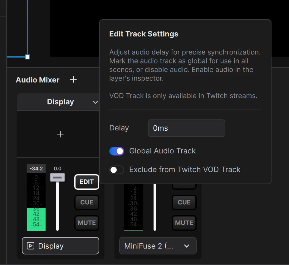 Set Global Audio Track