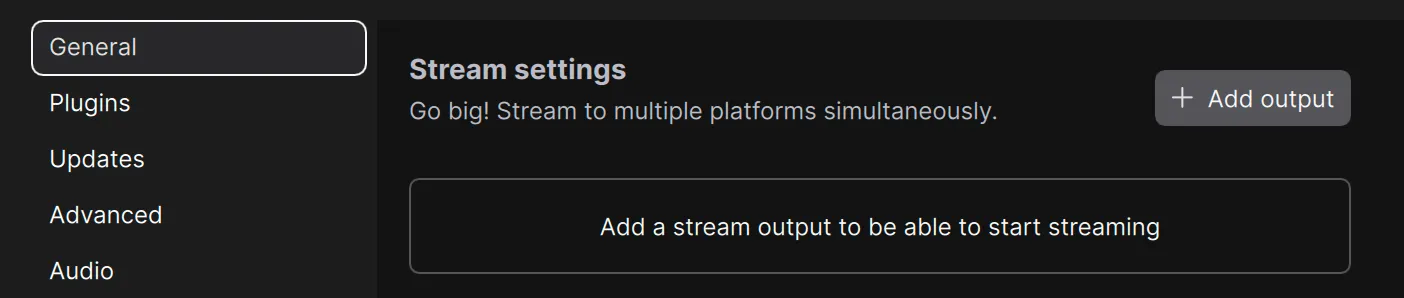 Stream settings in Preferences